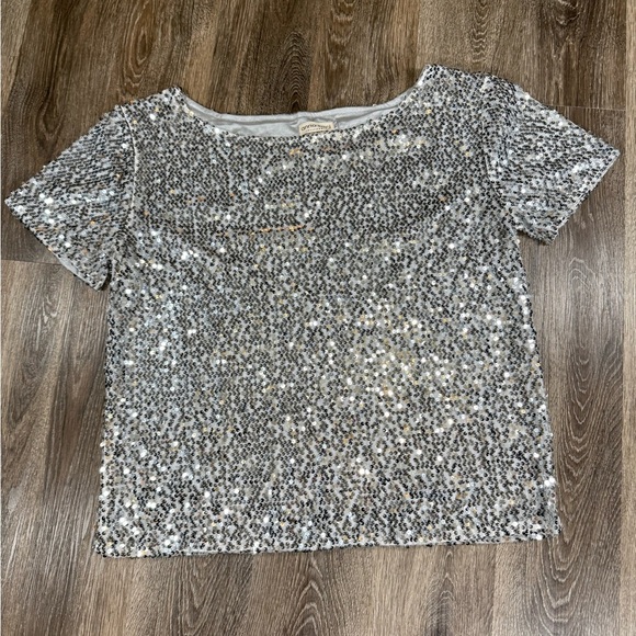 Anna-Kaci Silver Sequin plus size blouse sz:XL - Picture 1 of 6
